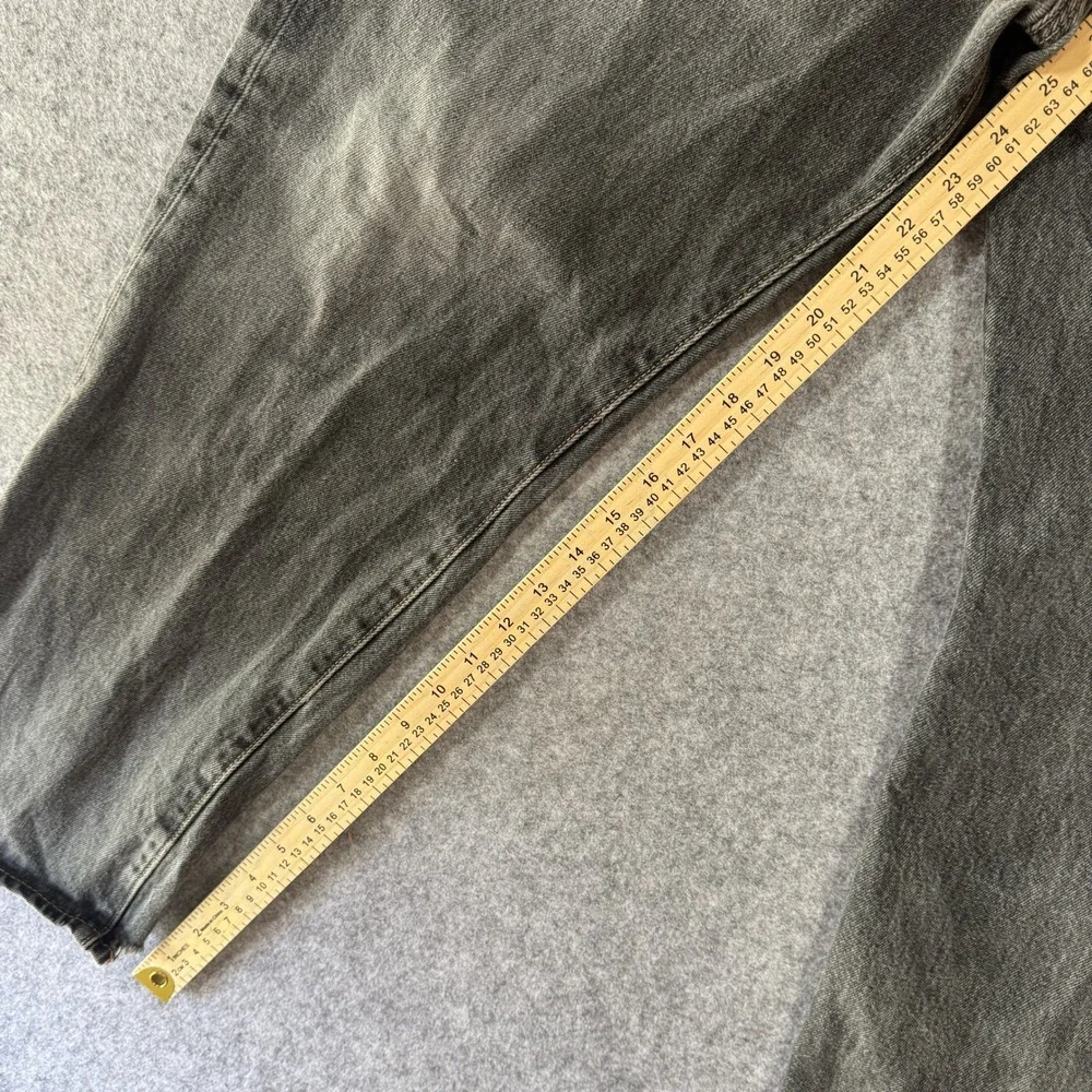 Levi's 501 Original Fit Jeans 34x24 Faded Black Distressed Cotton Button Fly